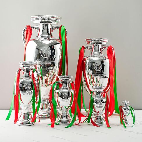 5 Different Sizes Football Championship Tophy, 2024 European Replica Football Delaunay Cup, Resin Soccer Award Sport Fans Souvenir in Saudi Arabia