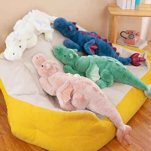 Dragon Stuffed Animal, Blue Green Pink White Dragon Plush for Kids, Small Medium and Large Size Plush Dragon Available in Saudi Arabia