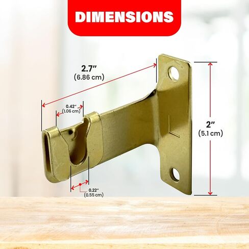 Amazing Drapery Hardware 7/16 Inch Brass Round Sash Rod Brackets with Matching Screws - 1 Pair in Saudi Arabia