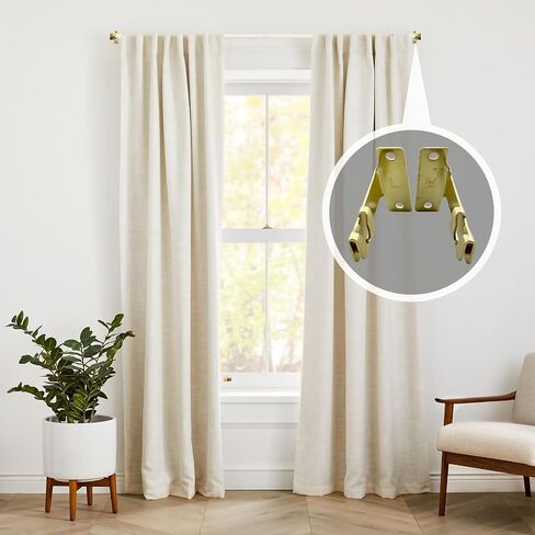Amazing Drapery Hardware 7/16 Inch Brass Round Sash Rod Brackets with Matching Screws - 1 Pair in Saudi Arabia
