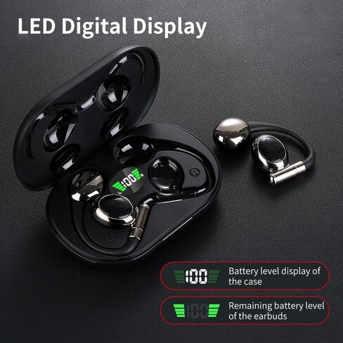 سماعات أذن لاسلكية بلوتوث 5.3 40 ساعة مع شاشة LED رقمية للطاقة، علبة شحن، وقت تشغيل ستيريو داخل الأذن، IP7 مقاومة للماء للياقة البدنية وسماعات رياضية مناسبة لنظام Android iOS in Saudi Arabia