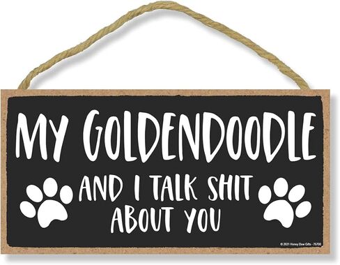 Honey Dew Gifts, My Yorkie and I Talk Shit About You, Funny Dog Wall Hanging Decor, Decorative Home Wood Signs for Pet Lovers, Yorkshire Terrier Sign, 10 Inch by 5 Inch Pet Decor, 76903 in Kuwait