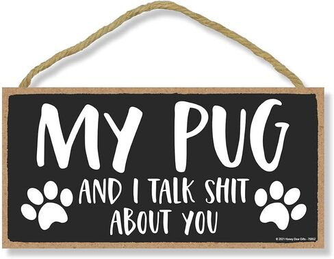 Honey Dew Gifts, My Yorkie and I Talk Shit About You, Funny Dog Wall Hanging Decor, Decorative Home Wood Signs for Pet Lovers, Yorkshire Terrier Sign, 10 Inch by 5 Inch Pet Decor, 76903 in Kuwait