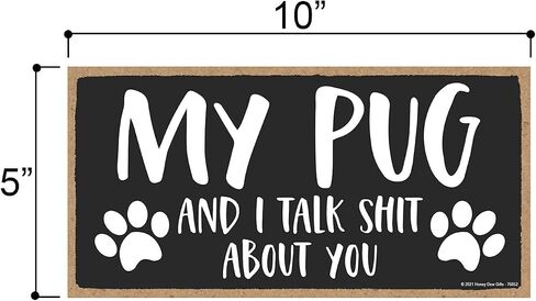 Honey Dew Gifts, My Yorkie and I Talk Shit About You, Funny Dog Wall Hanging Decor, Decorative Home Wood Signs for Pet Lovers, Yorkshire Terrier Sign, 10 Inch by 5 Inch Pet Decor, 76903 in Kuwait