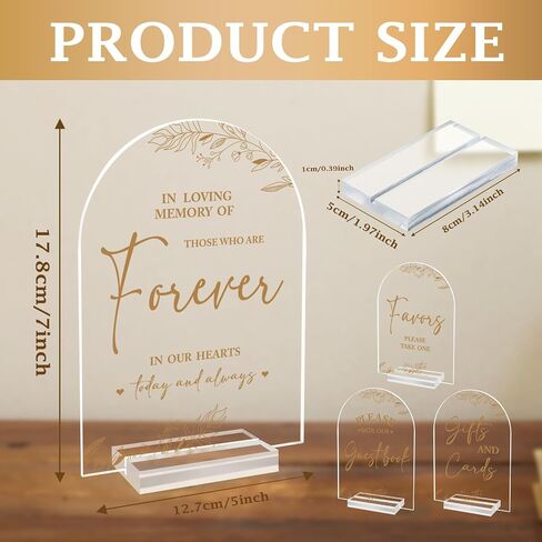 Pigort 2pcs Wedding Signs for Ceremony and Reception,Modern Wedding Signage, Guest Book Sign, Cards and Gifts Sign for Wedding, Wedding Reception Signs Acrylic 5x7 Inch (Brown 2) in Saudi Arabia
