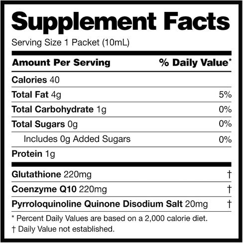 CELLF™ 2.0 Cellular Performance Supplement - 30 Day Supply Antioxidant Nutraceutical Gel for Anti Aging Immune Support with Glutathione CoQ10 PQQ - 10ml Each in Saudi Arabia