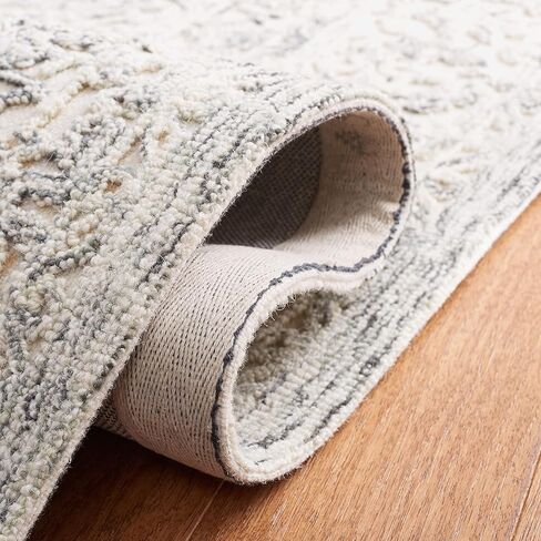 MARTHA STEWART x SAFAVIEH 8' x 10' عاجي/أزرق MSR3532M سجادة منطقة الصوف المعاصرة المصنوعة يدويًا in Kuwait