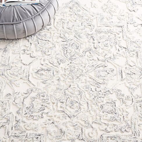 MARTHA STEWART x SAFAVIEH 8' x 10' عاجي/أزرق MSR3532M سجادة منطقة الصوف المعاصرة المصنوعة يدويًا in Kuwait