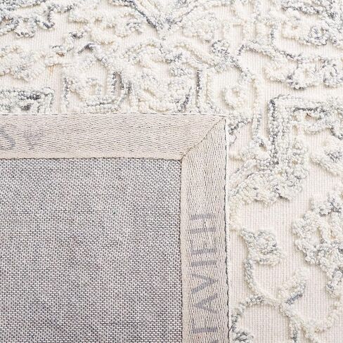 MARTHA STEWART x SAFAVIEH 8' x 10' عاجي/أزرق MSR3532M سجادة منطقة الصوف المعاصرة المصنوعة يدويًا in Kuwait