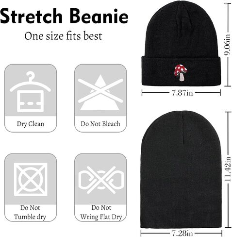 Mushroom Beanie Mushroom Gifts Mushroom Accessories Cute Mushroom Stuff for Women Men in Kuwait