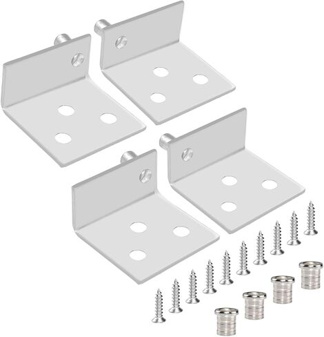 Aifeier ET 2 Sets Pivot Hinges Stainless Steel Silver Heavy Duty Concealed Shaft Door Hinges with Bushing for Wood Doors, Drawers, Furniture Cabinets, Wardrobe, Showcase, etc in Kuwait