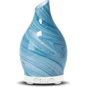 Essential Oil Diffuser 120ML Glass Ultrasonic Aromatherapy Oil Diffuser-Aroma Humidifier Glass Diffuser,7 Color Changing Light Waterless Auto-Off-Ultra-Quiet for Sleeping Yoga Home Ofice and Spa