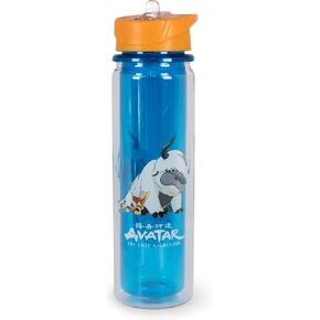 Avatar: The Last Airbender Aang and Appa Water Bottle | BPA-Free Plastic Bottle With Screw Top And Flip-Up Straw Lid | Sports Hydration | Holds 16 Ounces