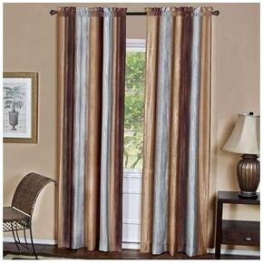 Ombre Panel Light Filtering Semi-Sheer Window Curtain - 84 Inch Length, 50 Inch Width - Chocolate- Light Filtering Soft Polyester Drapes for Bedroom Living & Dining Room by Achim Home Decor
