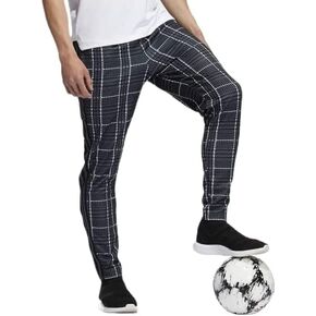 Adidas Men’s Tiro Tartan Plaid Pants, Grey Five/Plaid (Large)