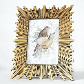 إطار صورة ذهبي، إطار صورة معدني عتيق مزخرف مقاس 4 × 6 مع واجهة زجاجية، عرض صور أشعة ذهبية فاخرة لذكريات الصور الثمينة على سطح الطاولة أفقيًا أو رأسيًا in Kuwait