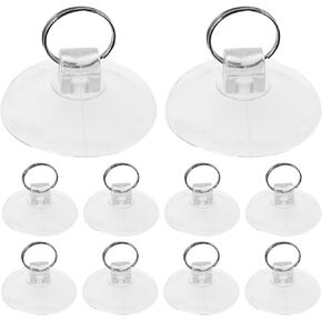 Cabilock 10pcs Transparent Cups Rings Window Tile Heavy Duty Removable PVC Pads Kitchen Bathroom Shower Wall Door