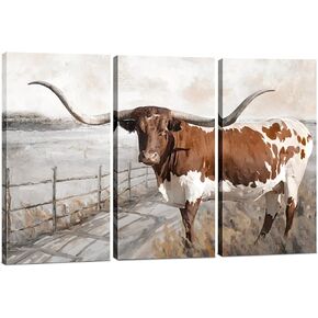 Texas Wall Art Decor - Texas Flag Wall Canvas 24x36 - Texas Wall Decor Star Texas Art Picture - Rustic Wooden Themed Texas Decor Artwork for Living Room, Bedroom, Office, Texas Home Decor & Texas Gift