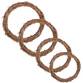 Ubrand Natural Grapevine Wreaths, Vine Branch Wreath Garland for DIY Christmas Craft Rattan Front Door Wall Hanging Holiday Party Decors (6 Inch, 4 Pack)