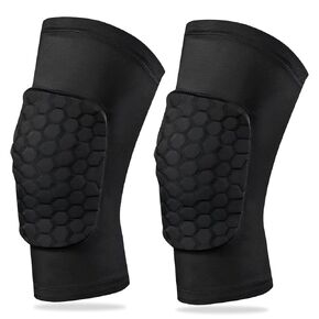 Knee Compression Pads,Knee Sleeve Basketball Volleyball Knee Pads with Honeycomb Padding Knee Brace Soft Knee Pads Knee Compression Sleeve and Non-Slip Knee Pads for Men Women Dancers(Pair White,S)