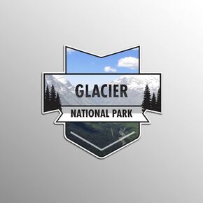 Glacier National Park Magnet | 4.7-Inch by 4.5-Inch | 2-Pack | 30 MIL Heavy Duty Magnetic Material | MPD932