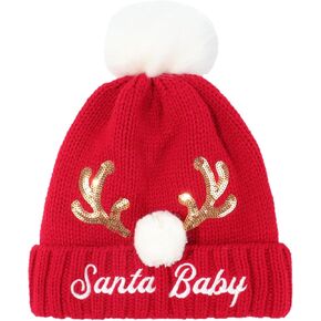 Santa Hat with Plush Beard Christmas Winter Knitted Beanie for Women Men Santa Claus Hat Costume Xmas Hats