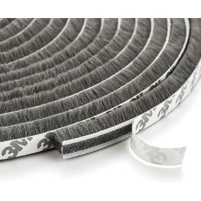 33 Ft Window Seal Strip, 0.35 inch x 0.35 inch Sliding Door Weather Stripping Window Seal, Pile Self Adhesive Window Weather Stripping,Door Noise Blocker, Grey