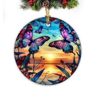 Fairy Christmas Ornaments,Christmas Tree Decorations Decorative Hanging Ornament,2024 adornos de Navidad Holiday Decoration for Women Men,Ceramic Christmas Woodland Fairy Lover Gifts Xmas Home Decor