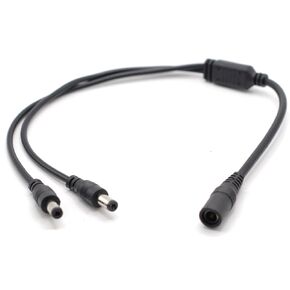 [2-Pack] 2-Way DC Power Splitter for Security Cameras, 1 Female to 2 Male 5.5mm * 2.1mm 2 Channel Y Adaptor, 1 to 2 way DC Power Supply Cable Cord for CCTV Cameras, LED Strip Lights