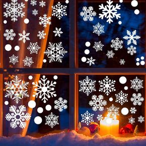 9 Sheets 321PCS Snowflake Window Clings, 3 Style of Christmas Window Clings, Snowflake Stickers, Winter Window Clings, Christmas Window Decorations, Snowflake Ornaments for Window Decorations