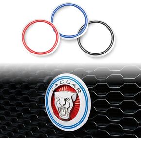 Emblem Compatible with XE XF XJ F-Type F-PACE Front Center Grille Emblem 3.38inch Car Badge Emblem Leopard Jagvar Accessories(Front Black-Chrome)