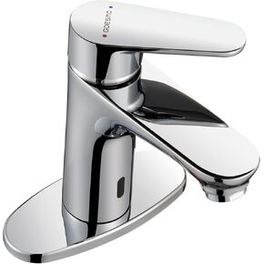 Touchless Smart Bathroom Faucet for 1 or 3 Holes, Automatic Sensor Faucet 1 Handle, Adjustable Cold & Hot Temperature & Water Flow, Short & Long Instruction Modes, Metal Chromed Faucet