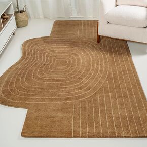 JONATHAN Y GST103A-4 Retro Bohemian Abstract Striped Handwoven Wool Area Rug, Modern, Contemporary for Bedroom, Kitchen, Living Room, Easy-Cleaning, Ivory/Beige, 4 ft. x 6 ft.