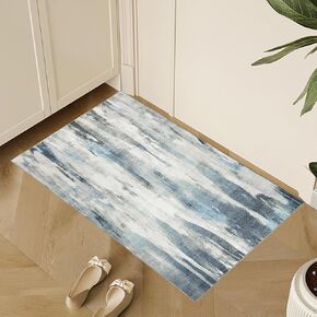 INGEROOM Washable Area Rugs 5x7 - Vintage Boho Machine Washable Area Rug for Living Room, Bedroom, Dining Room, Flodable Large Area Rug with Non-Slip Backing (Teal Blue and Beige, 5 'x 7' Feet)
