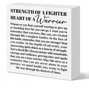 Encouragement Gifts for Women Men, Thinking of You Gifts for Him Her Friend Thoughtful Recovery Gifts for Warrior Breast Cancer Patients Survivor Chemo Gift, Strength of Fighter Heart of a Warrior