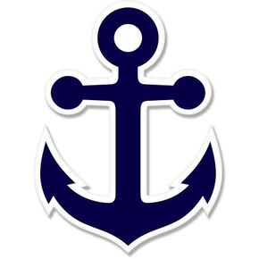 Anchor Nautical Navy Vinyl Sticker - Car Window Bumper Laptop - Select Size