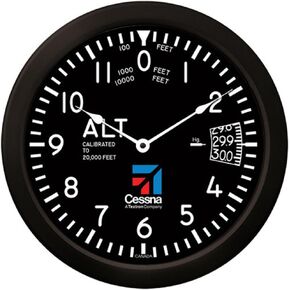 Trintec Massive 14" Cessna Altimeter Aviation Classic Instrument Style Wall Clock CES-9060-14