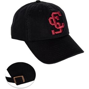Desert Cactus Santa Clara University Baseball Hat SCU Broncos Brimmed Embroirderd Hats Cap Adjustable Cloth Strap Adult (Style C) Black