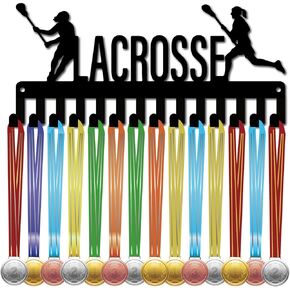 CREATCABIN Figure Skating Medals Holders Medal Display Hanger Small Medal Rack Organizer Metal Ribbon Shelf Stand Frame Decor Wall Mounted Hanging with 14 Hooks for Athlete Sporter Black 11.4 x 5Inch