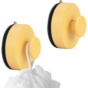 Suction Cup Hooks for Shower,2 Pcs Removable Shower Hooks for Loofah,Waterproof Shower Suction Hooks for Inside Shower,Pink Suction Towel Hooks for Shower Wall,Bathroom,Kitchen,Glass Door