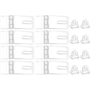 uxcell 8Pcs 41x16mm Acrylic Hasp Latch, Clear Acrylic Hasp Buckle Mini Hinge Hasp for Jewelry Box Small Box