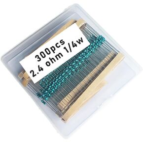 2.4 1/4W, 2.4R1/4W, 2.4 ohm, 2.4 R 1/4W, 2.4Ωresistor, 2.4 ohm resistor, 2.4 ohm Metal resistor, 2.4R Metal Film resistors 1/4w(0.25w) 1% tolerance 0.01 MF Metal Film Fixed Resistor 300 pcs