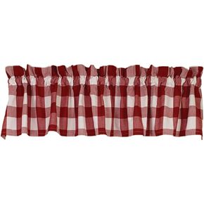 Country House Collection 32219 Red Check Valance,14-inch