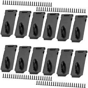 12 PCS Black Hasp Latch, 4 Inch Stainless Steel Door Latch Locks with 96 Screws, Door Clasp Hasp Lock Latch for Push Sliding Door