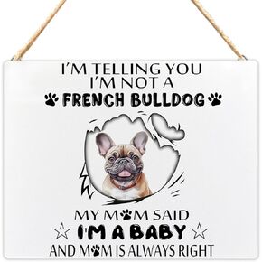 French Bulldog Decor Wooden Wall Hanging, French Bulldog Gifts for Women, Gifts for French Bulldog Lovers, French Bulldog Decor Hanging Sign for Front Door Porch Decorations, 8x10 Inch