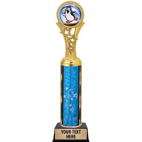 جوائز Penguin، جائزة Blue Stars Penguin Trophy مقاس 11 بوصة، برايم نقش مجاني