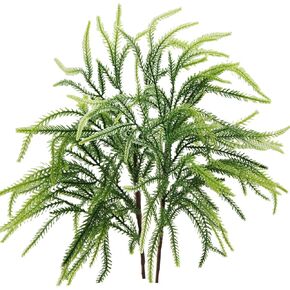 FERIAL 2PCS Christmas Norfolk Pine Branches 22.5 Inches Norfolk Pine Artificial Christmas Branches Faux Greenery Pine Stem Norfolk Pine Picks for Xmas Wreath Indoor Outdoor Garden Home Decor