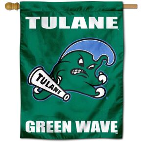 College Flags & Banners Co. Tulane Green Wave Angry Wave Double Sided House Flag