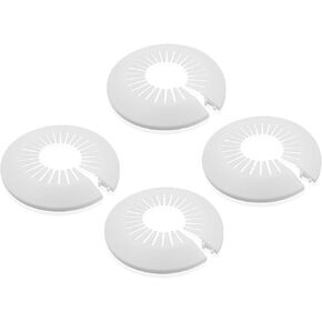 4 Pcs Wall Flange Pipe Cover 50mm-78mm PP Plastic Escutcheon Water Pipe Drain Line Cover for Water Pipe Tube Wall Pipe Collars Decoration(White)