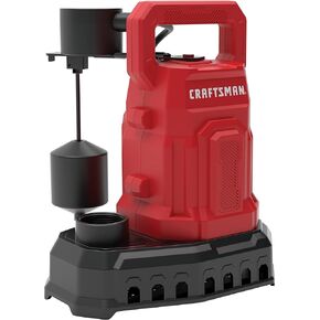 CRAFTSMAN 1/3 HP Thermoplastic Submersible Sump Pump, Pumps up to 3500 GPH